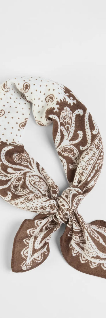 Boho-Chic Paisley Knit Scarf