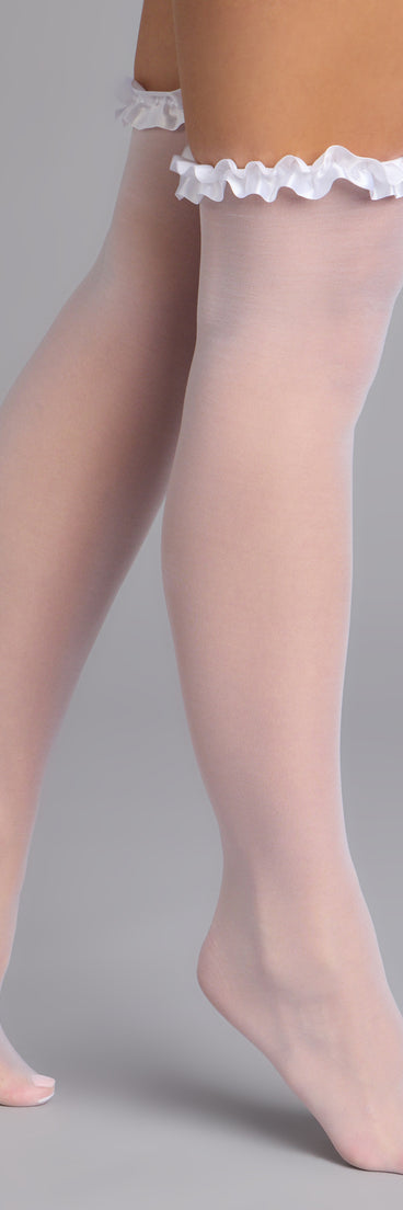 Sweet Thing Ruffle Thigh High Socks