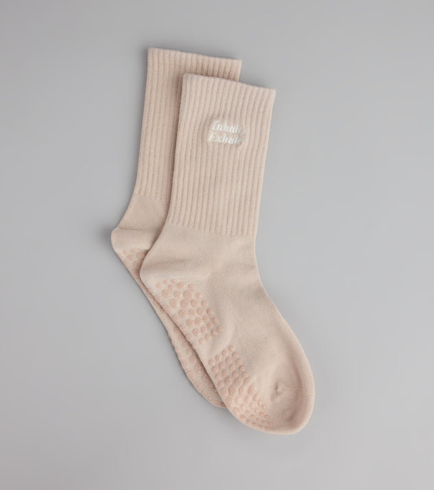 Inhale Exhale Grip Crew Socks