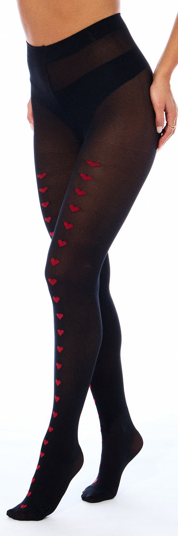 Sweet On You Heart Pattern Tights