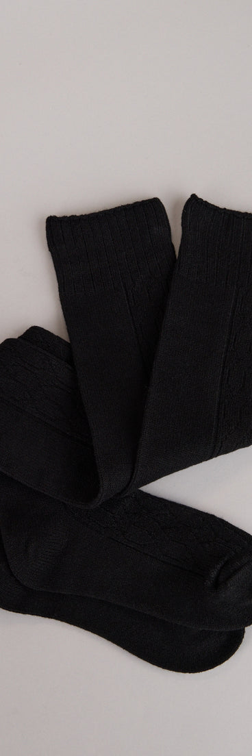 Style your vibe in seconds with the Toasted Cozy Knit Socks in black, a fashion accessories essential that completes any outfit with ease.
