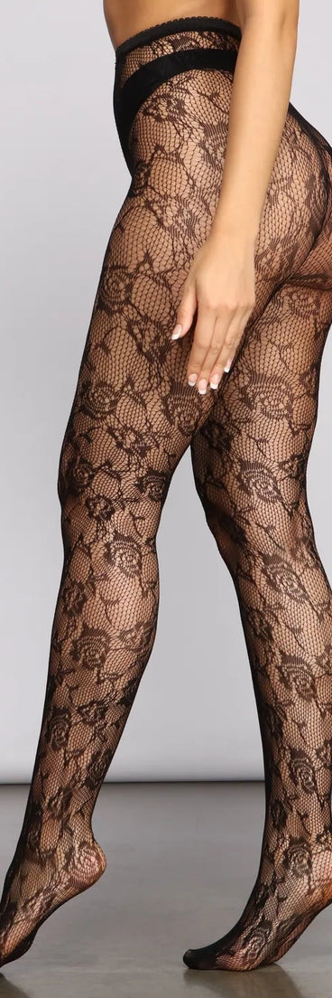 High Waist Floral Tights