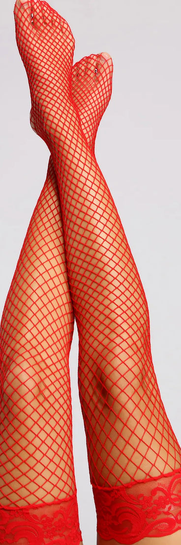Simply Stunning Thigh-High Fishnet Stockings