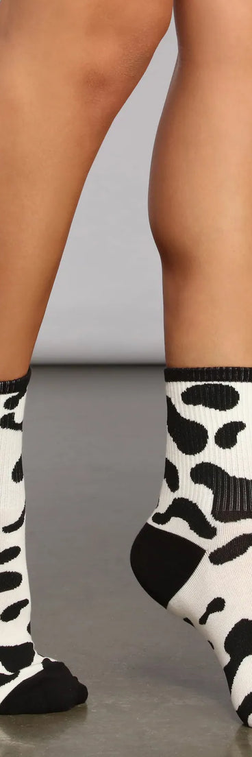 Cow Print Two Pack Socks