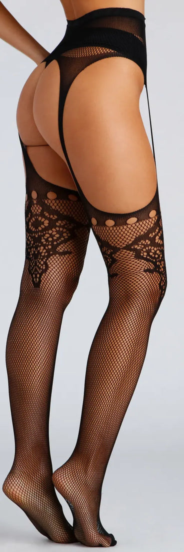 Sultry Garter Thigh-High Tights