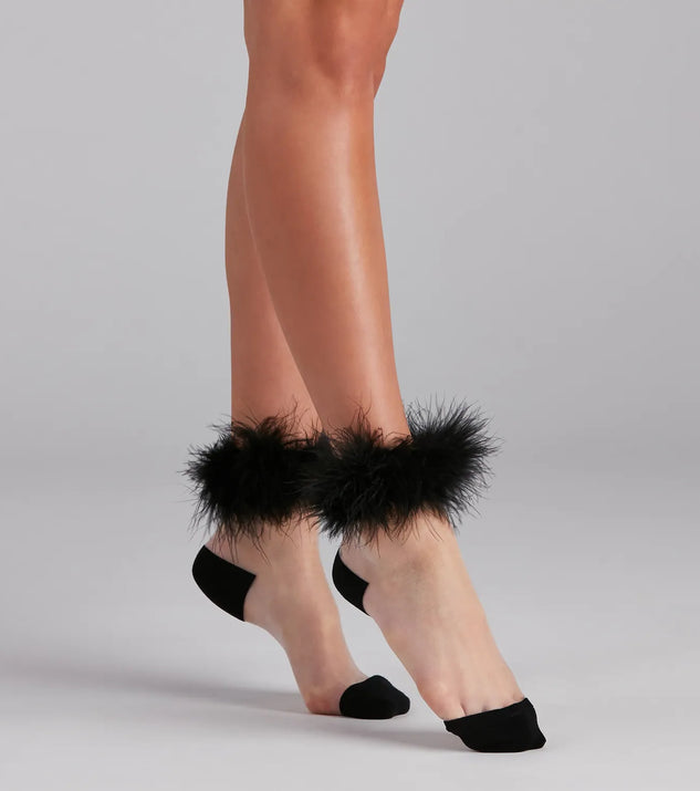 Classy Girl Marabou Trim Socks