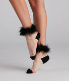 Classy Girl Marabou Trim Socks