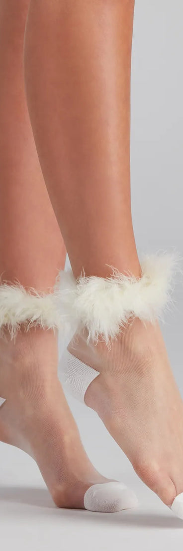 Diva Day Marabou Trim Socks
