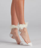 Diva Day Marabou Trim Socks