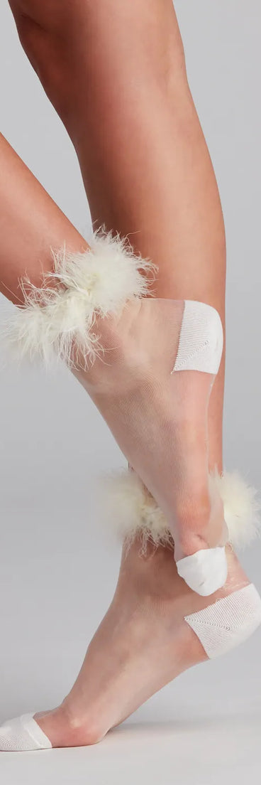 Diva Day Marabou Trim Socks