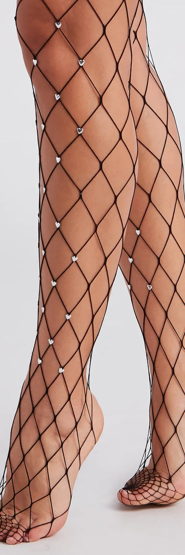 Heart Attraction Fishnet Tights