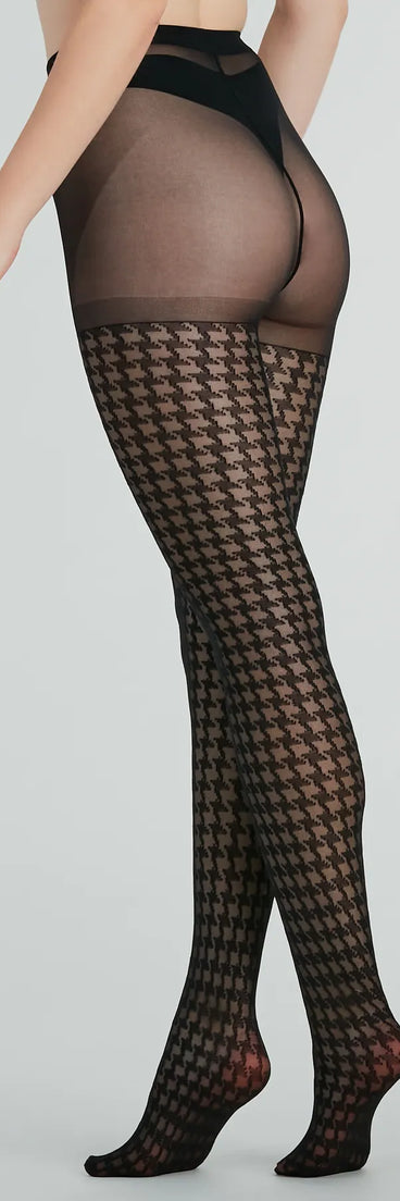 Chic Girl Vibes Sheer Houndstooth Tights