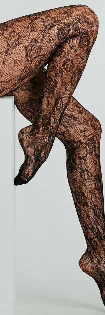 Sweet Sultry Floral Fishnet Tights