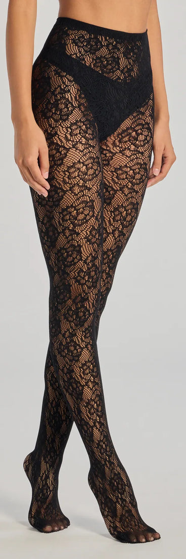 Floral Passion Sheer Fishnet Tights