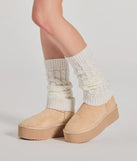 Add a touch of seasonal charm to your winter wardrobe with the Chic Layers Ribbed Knit Leg Warmers, a ivory cold-weather accessory that effortlessly completes your seasonal looks!