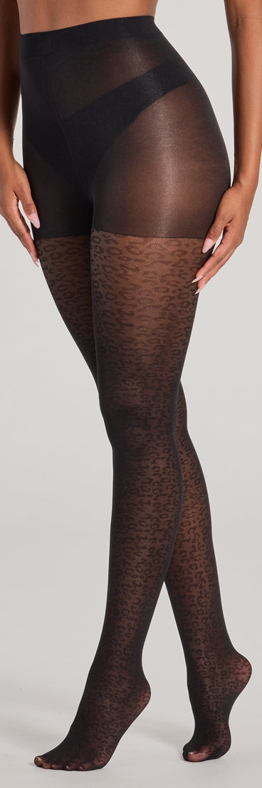 Sheer Leopard Print Tights