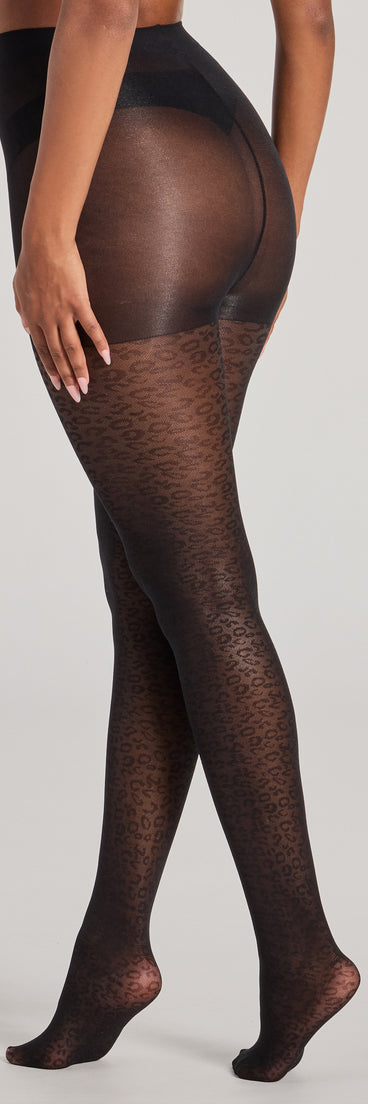Sheer Leopard Print Tights