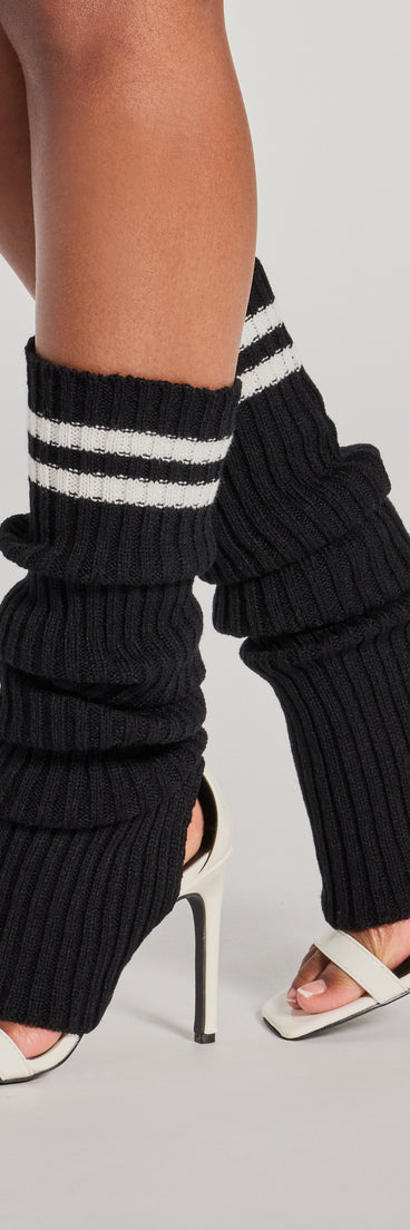 Sporty Chic Striped Leg Warmers