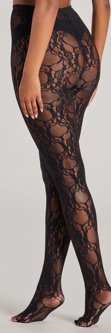 Sweet Aura Floral Lace Tights
