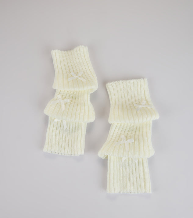 Final Touch Cuffed Bow Leg Warmers