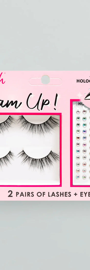 Glam Up Faux Lashes And Eye Jewels Set, a trendy multi-color addition to women's going-out outfits, is ideal for Christmas party outfits, chic NYE attire, or winter night-out looks that keep you on-trend!