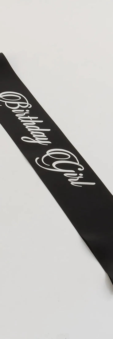 Style your vibe in seconds with the Birthday Girl Satin Sash in black, a fashion accessories essential that completes any outfit with ease.