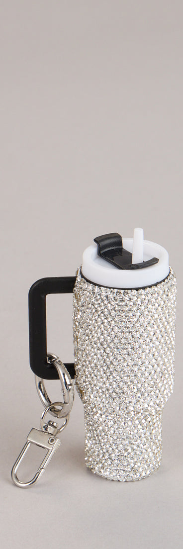 Style your vibe in seconds with the Glow Mode Rhinestone Hydro Cup Keychain in silver, a fashion accessories essential that completes any outfit with ease.