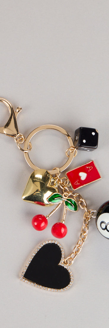 Style your vibe in seconds with the Lucky Girl Charm Keychain in multi-color, a fashion accessories essential that completes any outfit with ease.