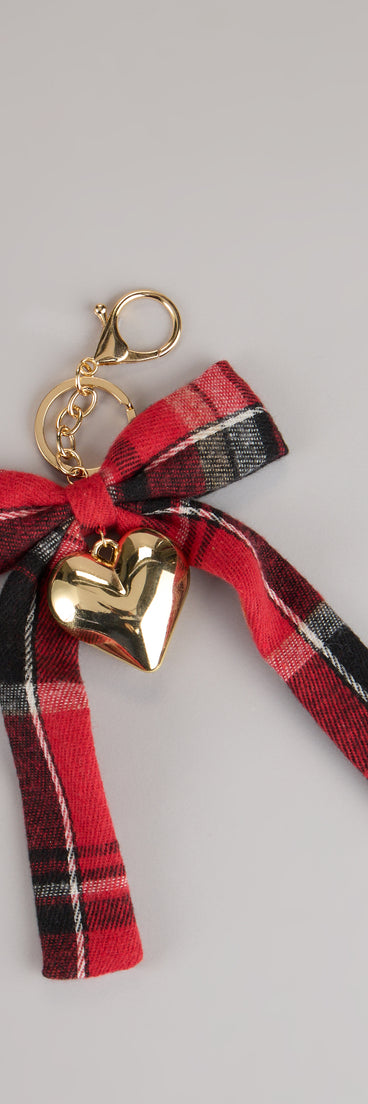 Sweet Intentions Plaid Bow Keychain