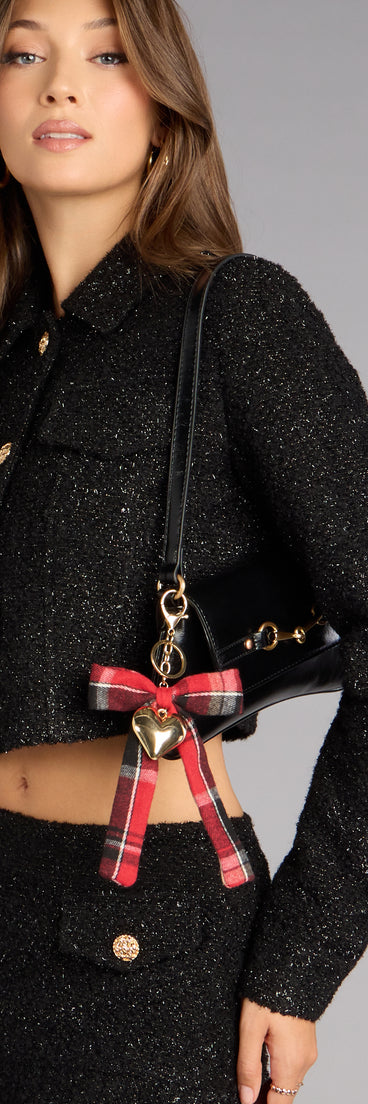 Sweet Intentions Plaid Bow Keychain