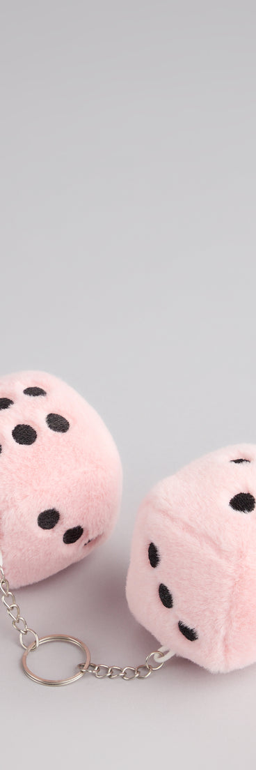 Roll With It Fuzzy Dice Keychain