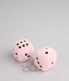 Roll With It Fuzzy Dice Keychain