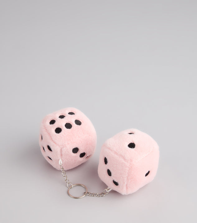 Roll With It Fuzzy Dice Keychain