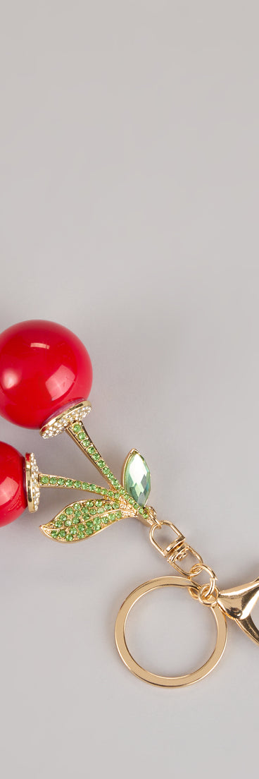Very Cherry Rhinestone Charm Keychain