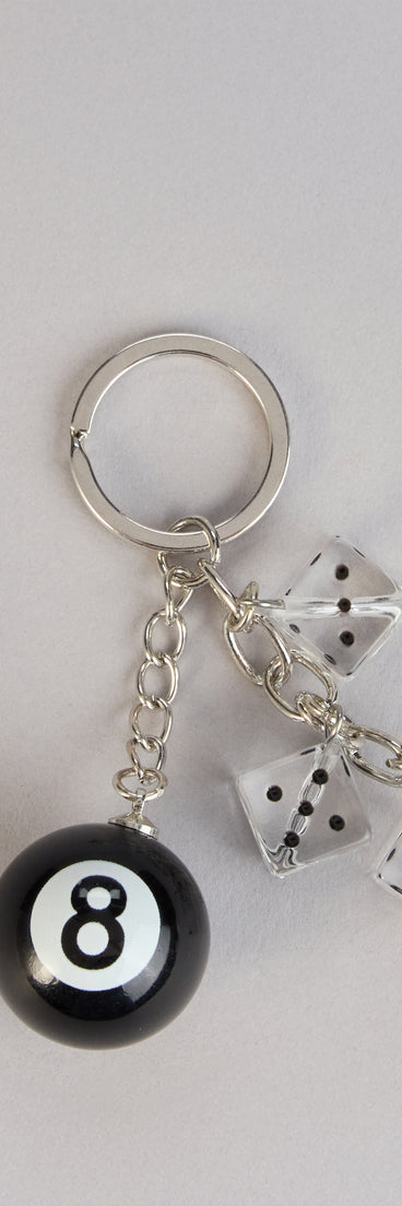 Lucky Streak 8-Ball And Dice Keychain