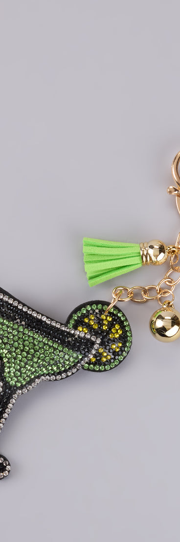 Rhinestone Margarita Puff Keychain