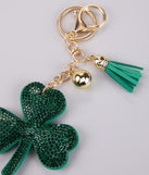 Lucky You Rhinestone Clover Keychain