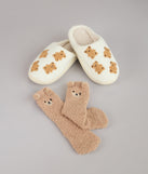 Cuddle Club Teddy Bear Slipper And Socks Set