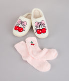 Cozy Cherry Crush Slipper And Socks Set
