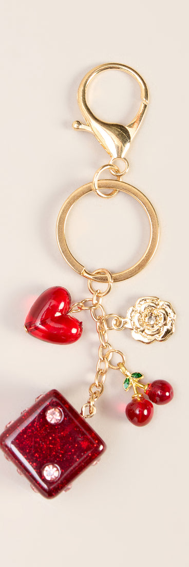 Lucky In Love Dice Charm Keychain