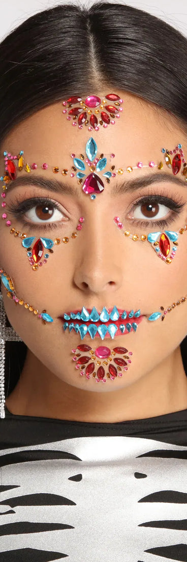 Ghoul and Glam Skeleton Face Gems