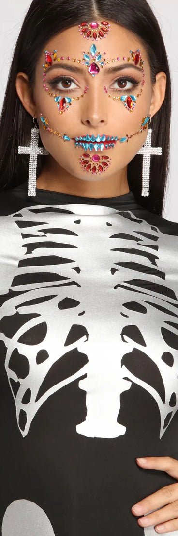 Ghoul and Glam Skeleton Face Gems