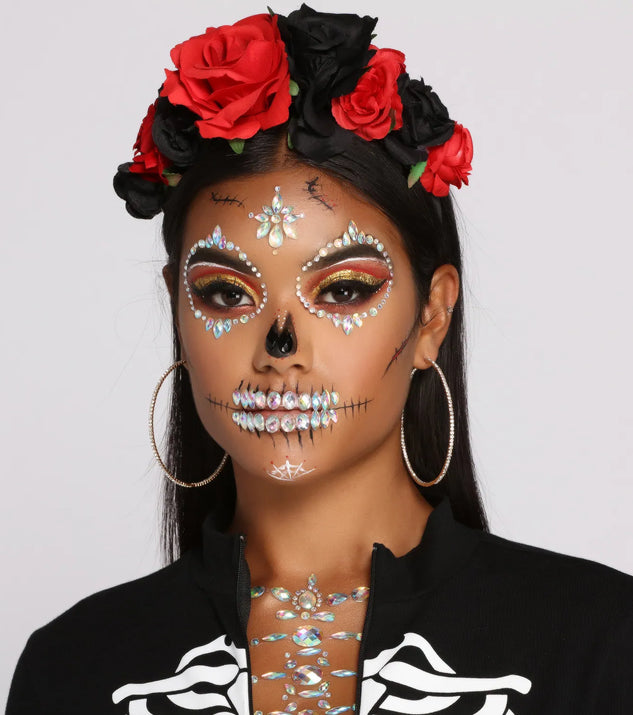 Black and Red Rose Halloween Headband