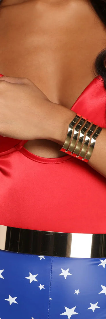 8 Row Chevron Metal Cuff