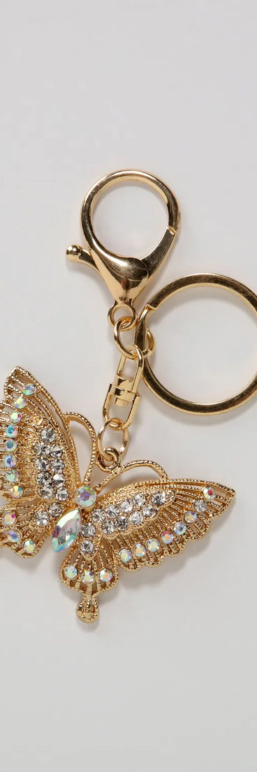 Rhinestone Butterfly Keychain