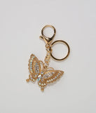 Rhinestone Butterfly Keychain