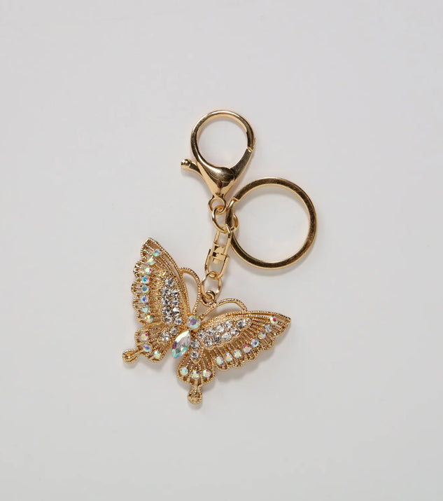 Rhinestone Butterfly Keychain