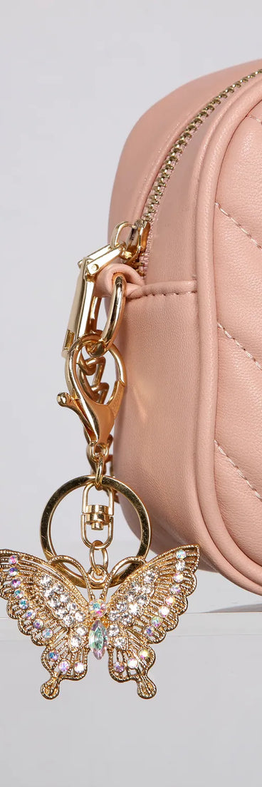 Rhinestone Butterfly Keychain