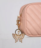 Rhinestone Butterfly Keychain
