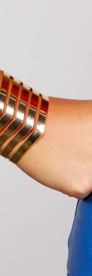 Bold Babe Chevron Metal Cuff